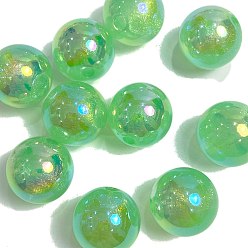 Зеленый лайм 10 шт. светящиеся непрозрачные акриловые бусины, светится в темноте, круглые, зеленый лайм, 16 мм