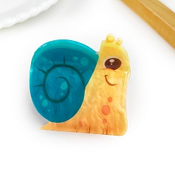 Snail Акриловые коготь заколки, темные бирюзовый, улитка, 64x54 мм