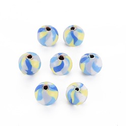 Himmelblau Manuell Polymer Ton Perlen, für DIY Schmuck Bastelbedarf, Runde, Himmelblau, 8.5~9x8 mm, Bohrung: 1.8 mm