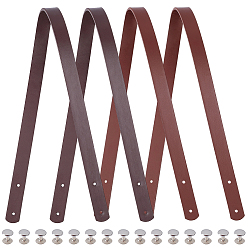 (52) Непрозрачная лаванда 4 шт. 2 цвета ПУ искусственная кожа заклепочные ремни для сумок, с железными винтами и гайками, платина, разноцветные, 600x18x3 мм, 2 шт / цвет