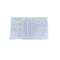 Белый Силиконовые формы для демонстрации сережек своими руками, формы для литья смолы, прямоугольные, белые, 266x165x5 мм