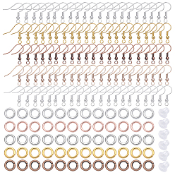 (52) Непрозрачная лаванда 200 шт. 5 крючки для серег из цветной латуни, французские крючки с катушкой и шариком, с соединительными кольцами 200шт. и пластиковыми ушными гайками 200шт., разноцветные, 17~19x16~18x0.8 мм, 20 датчик, отверстие : 2 мм, 40 шт / цвет