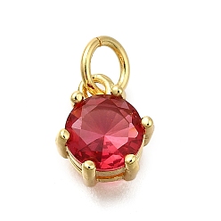 (123L) Белый крем непрозрачный блеск Кулон из циркония, круглые подвески, с целью перехода в кольце, долговечный, без свинца и без кадмия, стойки покрытие, реальный 18 k позолоченный, огнеупорный кирпич, 8.5x7.5x5 мм, отверстие : 3.2 мм