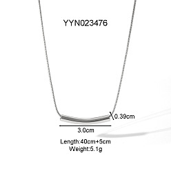 Нержавеющая Сталь Цвет Стильные 304 ожерелья-змейки из изогнутой трубчатой нержавеющей стали для женщин, цвет нержавеющей стали, 15.75 дюйм (40 см)