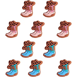 (52) Непрозрачная лаванда Фокальные бусины из пищевого силикона, обувной, разноцветные, 30x26 мм, 10 шт / комплект