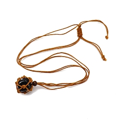 Обсидиан Регулируемые ожерелья с подвесками ручной работы из натурального обсидиана, 31.50 дюйм (80 см)