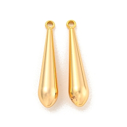 Teardrop Латунные подвески, реальный 18 k позолоченный, слеза, 23x5 мм, отверстие : 1.4 мм