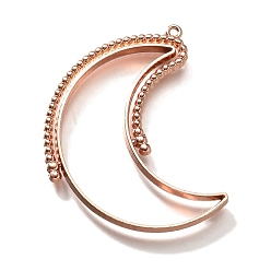 Розовое Золото Подвесные подвески из сплава, для diy уф смолы, эпоксидная смола, без кадмия, без никеля и без свинца, луна, розовое золото , 45x39x3.5 мм, отверстие : 1.2 мм