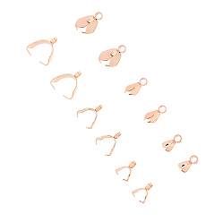 Roségold 304 Eis Edelstahl Pick Prise bails, Roségold, 9~13x7~13.5x2.5~5 mm, Bohrung: 2.5 mm, Stift: 0.6 mm, 30 Stück / Karton