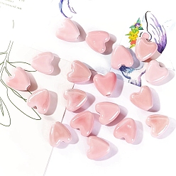 Сердце Фарфоровые бусины ручной работы, яркие глазурованные, сердце, 15x15x7 мм, отверстие : 2 мм