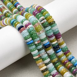 Смешанные камни Природные и синтетические шарики Gemstone нити, рондель, смешанные окрашенные и неокрашенные, разноцветные, 6.5x2~2.5 мм, отверстие : 0.8~0.9 мм, около 166~168 шт / нитка, 10.83~14.88'' (37.5~37.8 см)
