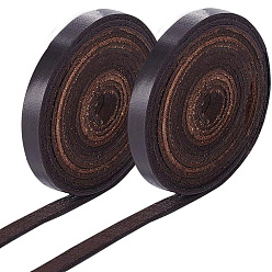 Coconut Brown 10M Flat Cowhide Cord, for Necklace & Bracelet Making Accessories, Coconut Brown, 10x2mm, about 10.94 Yards(10m)/Set