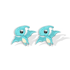 Голубой Серьги-гвоздики из смолы в виде динозавра для женщин, голубой, 15 мм