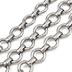 Нержавеющая Сталь Цвет 304 кольцевые цепи из нержавеющей стали, несварные, с катушкой, цвет нержавеющей стали, 13x2.5 мм