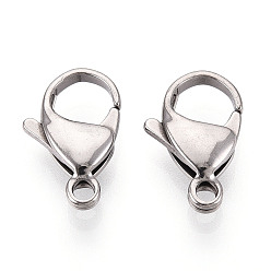 Нержавеющая Сталь Цвет 304 нержавеющая сталь застежка когтя омара, цвет нержавеющей стали, 17x10.6x4.5 мм, отверстие : 2 мм