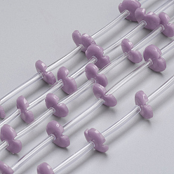 Серо-розавый Синтетические коралловые бусины ниток, окрашенные, резной цветок, увядшая роза, 10x10x2.3 мм, отверстие : 0.8 мм, около 20 шт / нитка