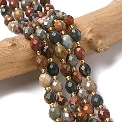 Alashan Agate Бусы из натурального алашанского агата, граненые, рис, с бисером, 7.5~8x6~7.5 мм, отверстие : 0.8~1 мм, около 36~40 шт / нитка, 15.55~15.75'' (39.5~40 см)