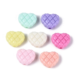 (52) Непрозрачная лаванда Непрозрачные пластиковые бусины, сердце с сеткой, разноцветные, 17x20x9 мм, отверстие : 2.8 мм, Около 270 шт / 500 г