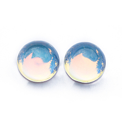 Хрусталь AB Прозрачные стеклянные кабошоны, плоский зад, полукруглые / купольные, хрусталь AB, 10x5.8~6 мм