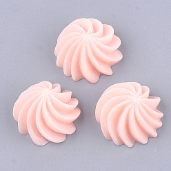 Neblige Rose Decoden-Cabochons aus Harz, Imitation Lebensmittel, Schokocreme, neblige Rose, 20x13 mm