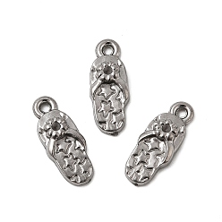 Нержавеющая Сталь Цвет 304 Настройки горный хрусталь из нержавеющей стали кулон, тапочки подвески, цвет нержавеющей стали, пригодный для стразов 1 мм, 16.5x6.5x3 мм, отверстие : 1.4 мм