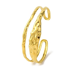 Золотой Ионное покрытие (ip) модные 304 браслеты-манжеты из нержавеющей стали для женщин, золотые, внутренний диаметр: 2x2-3/8 дюйм (5x6 см)