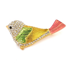 Разноцветный Штифты из цинкового сплава со стразами в виде птицы, эмалевые броши для рюкзака, красочный, 64x34 мм