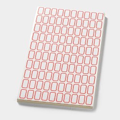 Красный Этикетке Пастер, красные, 16x27 мм, 100шт / бумагу, бумага: 272x169 мм, 48paper / мешок