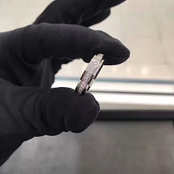 Серебро Модные 304 кольца-спиннеры из нержавеющей стали со стразами для унисекс, серебряные, размер США 7 (17.3 мм)