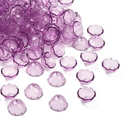 Фиолетовый Прозрачные колпачки акриловая бисера, цветок, фиолетовые, 21.5~22x12 мм, отверстие : 2.2 мм