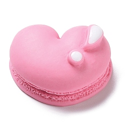 Бледно-фиолетовый Красный Непрозрачная эмаль из смолы, декодирование кабошонов, имитация еды, макароны в форме сердца, бледно-фиолетовый красный, 17x21.5x9.5 мм