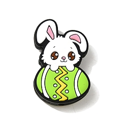 Зеленый Силиконовые бусины на пасхальную тематику, изготовление ожерелий diy, кролик, зелёные, 30x19.5x9 мм, отверстие : 2.5 мм