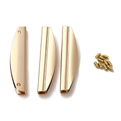 Light Gold Пряжки из цинкового сплава с декоративными краями, оборудование для конца ремня, золотой свет, 6.1x1.3x0.65 см, отверстие : 2.5 мм, Внутренний диаметр: 0.5 cm