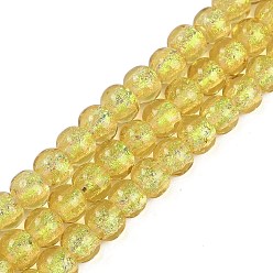Желтый Нити из фольги в технике лэмпворк, рондель, желтые, 10.5x8.5 мм, отверстие : 1 мм, около 40 шт / нитка, 12.99'' (33 см)