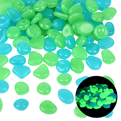 (52) Непрозрачная лаванда 100 шт. светящиеся смоляные бусины для украшения витрины, для украшения ландшафта аквариума, самородки, разноцветные, 17~25x16~18x6~12 мм