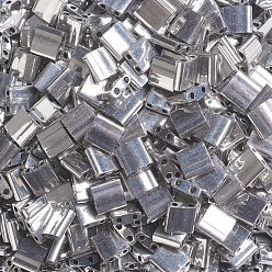(TL194) Palladium Plated MIYUKI TILA Beads, Japanese Seed Beads, 2-Hole, (TL194) Palladium Plated, 5x5x1.9mm, Hole: 0.8mm, about 1180pcs/100g