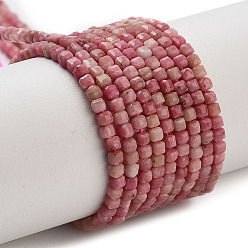 Родонит Природные родонит бисер нитей, граненый стол, вырезанный куб, 1.5~2.5x1.5~2.5x1.5~2 мм, отверстие : 0.4 мм, около 183~186 шт / нитка, 15.35~15.55'' (39~39.5 см)