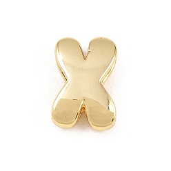 Letter X Латунные бусины, долговечный, стойки покрытие, без свинца и без кадмия, реальный 18 k позолоченный, Письмо X, 14x9x4.5 мм, отверстие : 11x3 мм