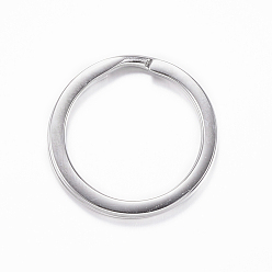 Нержавеющая Сталь Цвет Устойчивые к потускнению 304 разъемные кольца для ключей из нержавеющей стали, брелок для ключей, цвет нержавеющей стали, 20x2 мм