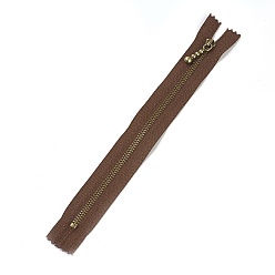 Coconut Brown Garment Accessories, Nylon Closed-end Zipper, with Metal Zipper Puller, Zip-fastener Component, Antique Bronze, Coconut Brown, 23.7~24.1x2.8x0.2cm