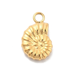 Настоящее золото 14K Ионное покрытие (ip) 304 подвески из нержавеющей стали, формы раковины, реальный 14 k позолоченный, 16.5x10x3.5 мм, отверстие : 2.5 мм