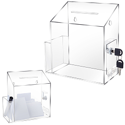 Прозрачный Акриловые коробки для выпускных карт, декоративные ящики для голосования, прямоугольные, прозрачные, 21.1x10x22 см