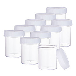 Clear Plastic Bead Containers, with Lid, Column, Clear, 70x59mm