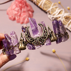 Аметист Резинки для волос из натурального аметиста, корона для волос, для женщин девушек, 270x180x30 мм