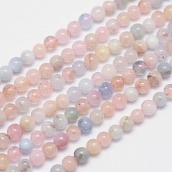 Морганит Естественно Morganite круглый шарик нити, 4.5 мм, отверстие : 0.8 мм, около 88~92 шт / нитка, 15.5 дюйм