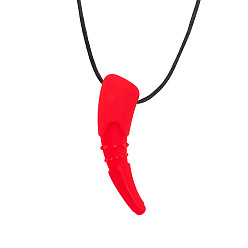 Красный Подвески из пищевого экологически чистого силикона в виде зубов животных, красные, 80.5x22 мм