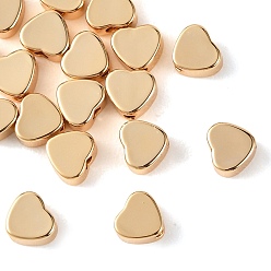 Plaqué 18K Or Véritable Perles en laiton shegrace, cœur, sans cadmium et sans nickel et sans plomb, plaqué longue durée, réel 18 k plaqué or, 4.5x5x2.5mm, Trou: 1mm