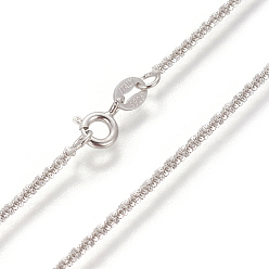 Платина Антикоррозийное родиевое покрытие 925 цепочки из стерлингового серебра, с застежками пружинного кольца, платина, 17.7 дюйм (45 см), 1.5 мм, ссылка: 0.3 mm