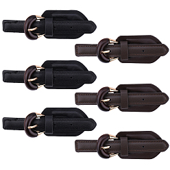 (52) Непрозрачная лаванда 6 шт. 2 цвета искусственной кожи с декоративными пряжками из сплава, овальные, разноцветные, 123x36x16 мм, 3 шт / цвет