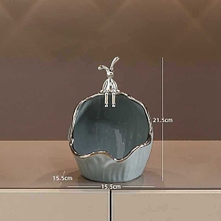 Cadet Blue Ceramic Rabbit Key Storage Ornaments, Home Desktop Decorations, Cadet Blue, 155x215mm